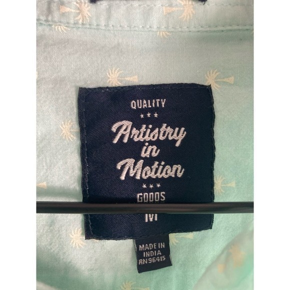 Palm Tree Button Shirt Graphic Men's M Casual Fashion Tropical Print Top Tee - Picture 3 of 8